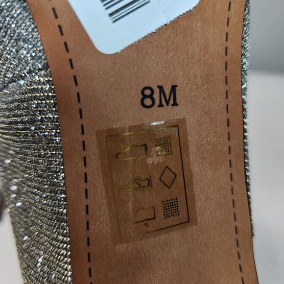 J Renee Women's Size 8 M Toe Platform Sculptured High Heel Glitter  Silver -9 - Picture 9 of 9